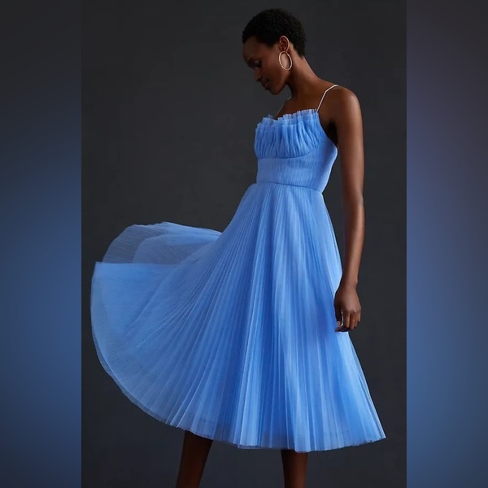 Monique Lhuillier Tulle Midi Dress